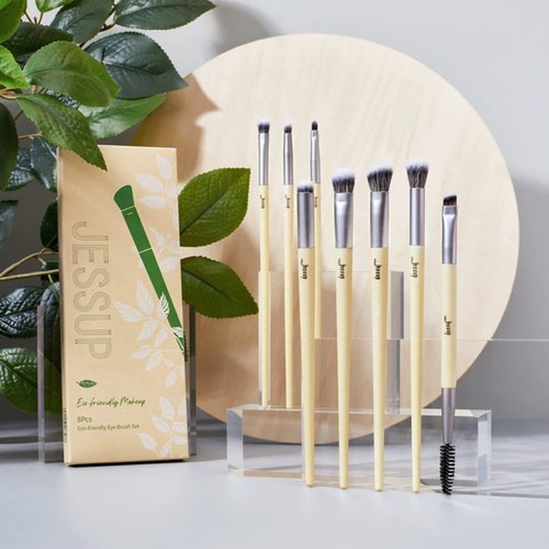 Jessup Eyeshadow Brush Set 8pcs Eye Makeup Brushes Premium Cruelty-Free Eyeshadow Blending Concealer Eyebrow Eyeliner Spoolie Brush Kit T328
