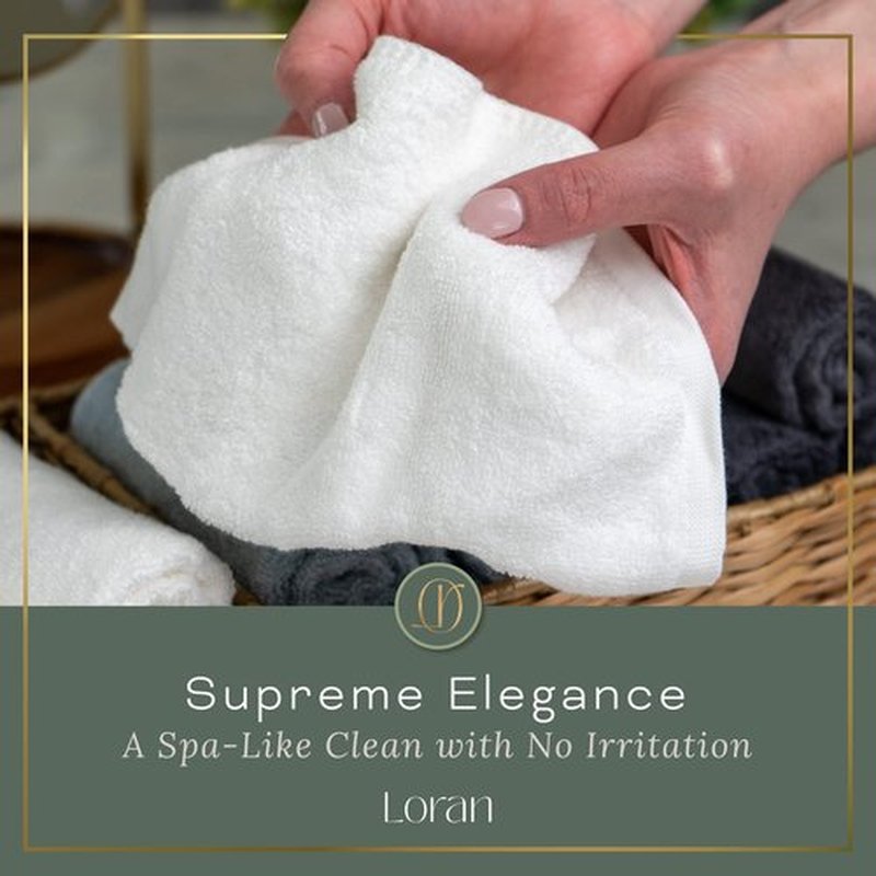 White Washcloths Set of 6 Soft Facial Cloths 10” x 10” 100% Viscose Derived from Bamboo Spa-Like Feel Silky Face Cloth for Skin Cleansing