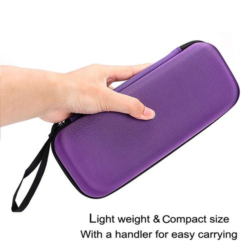 Hipiwe EVA Essential Oils Carrying Case Organizer for 20 Bottles 5ml 10ml Standard and Rollers Bottles Portable Hard Shell Essential Oils Travel Bag Holder for Essential Oils Bottle Storage (Purple)