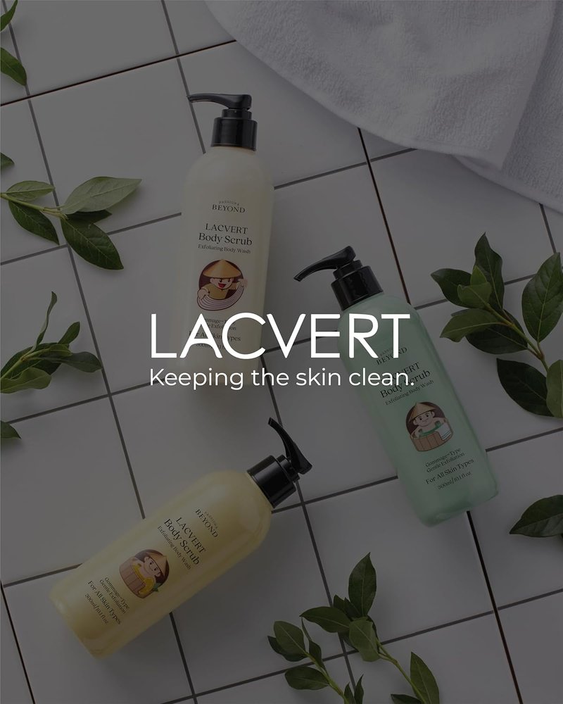 Lacvert Body Scrub Peeling Gel - Green Tea Exfoliating Shower Gel | 10.1 fl oz for Smooth Skin