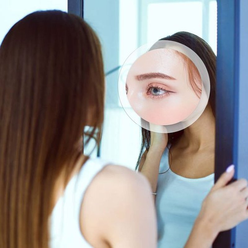 MIYADIVA Magnifying Mirror, 25X Magnifying Mirror Suction Cup for Easy Mounting, Use for Magnifying Makeup Mirror, 25X Travel Magnifying Mirror Stick on Bathroom Mirror for Blackhead Removal 6 Inch
