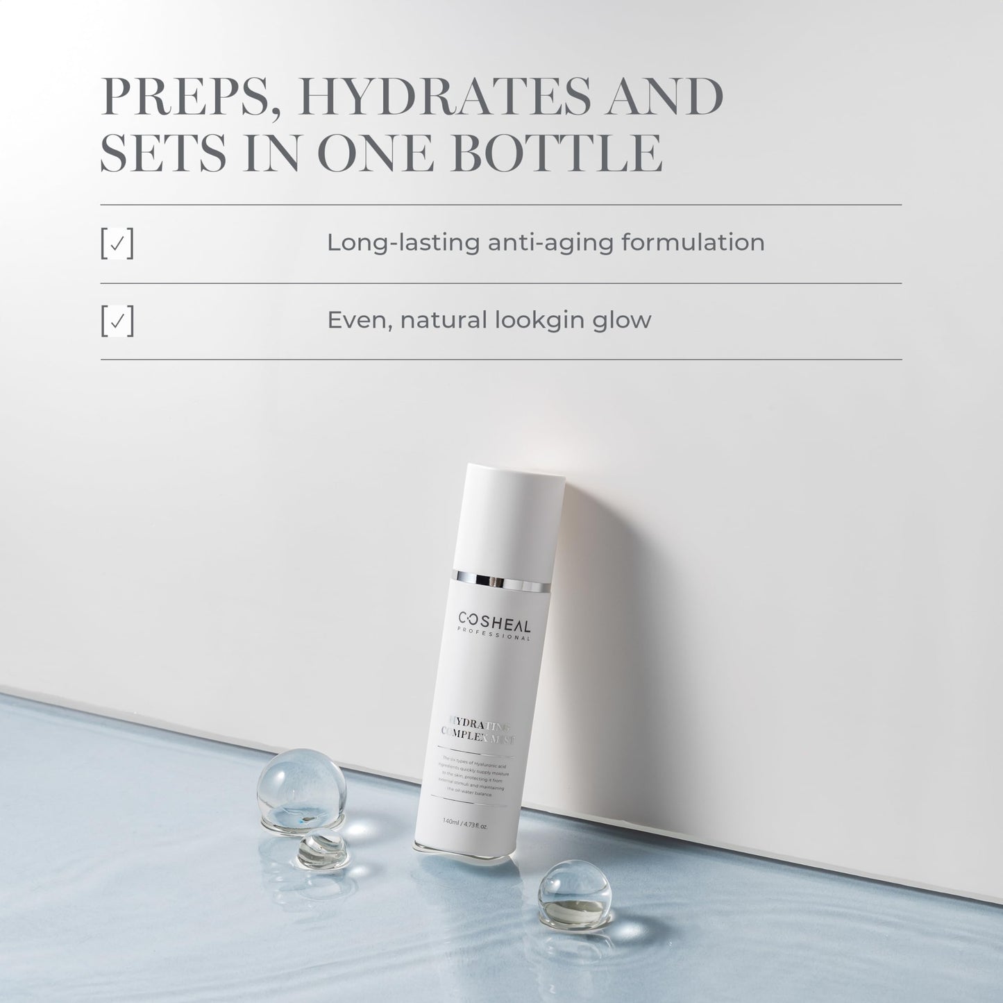 COSHEAL Hydrating Complex Mist 4.73 fl oz, Facial Toner spray with 6 Types of Hyaluronic Acids & Peptides, Lightweight Hydration, Soothing, Refreshing, Sensitive Skin, Korean Skin care