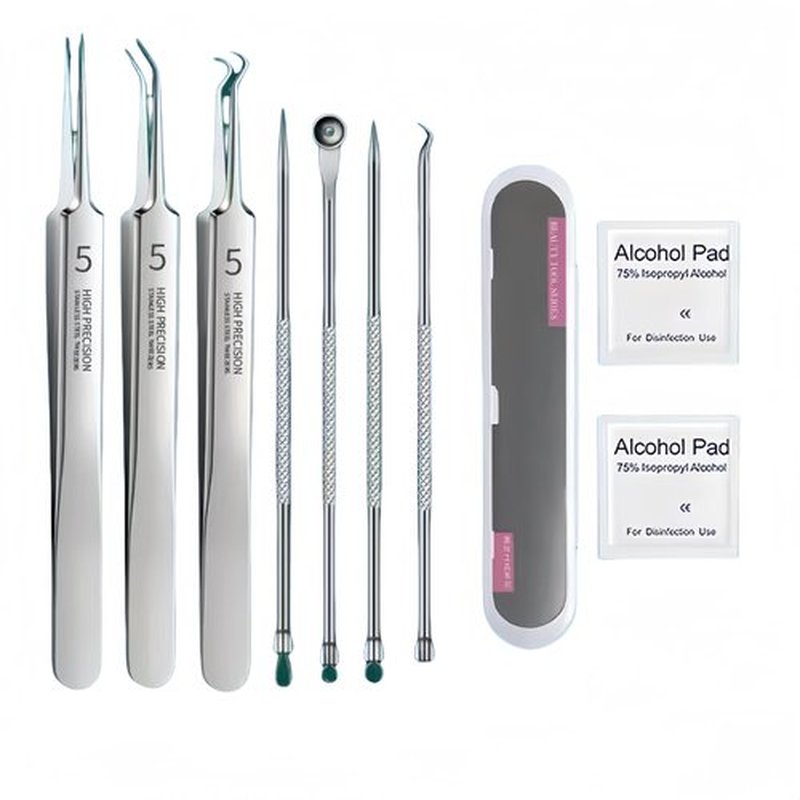 Usiveinborn Blackhead Remover, Usiveinborn Tweezers, Self Clip 0.05 Mm Tweezers, Professional Facial Blackhead Remover Tweezers, Blackhead Remover Tweezers (B)