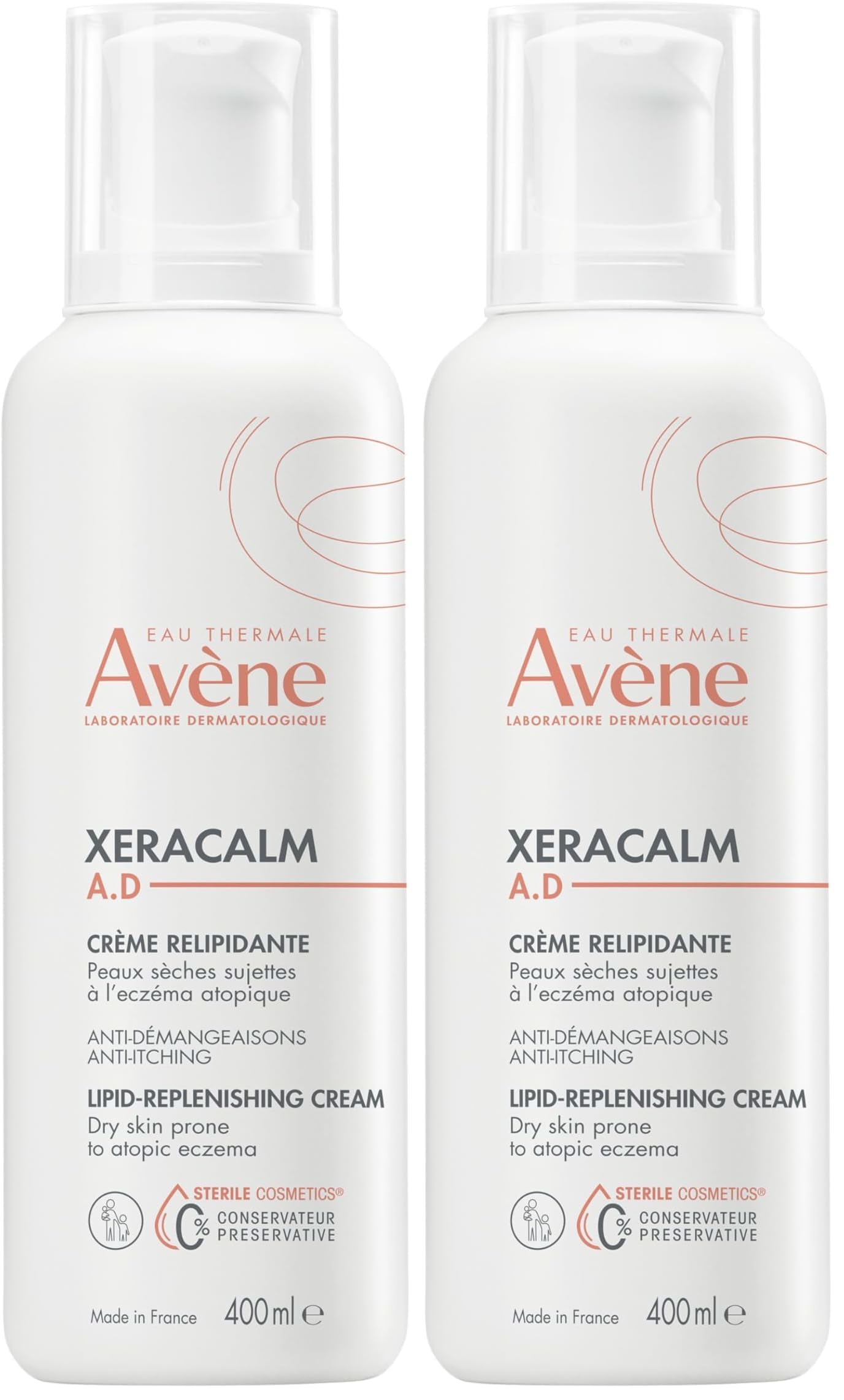 Avène XeraCalm A.D Lipid-Replenishing Cream,Atopic Dermatitis,Eczema-Prone,No Preservatives,Fragrance-Free,Pump,13.5 Oz,(Pack of 2)