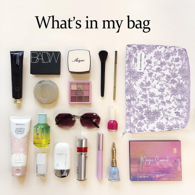 STARDW Makeup Bag for Women Travel Toiletry Bag Large Capacity Makeup Organizer Bag Flower Cosmetic Bags Zipper Pouch