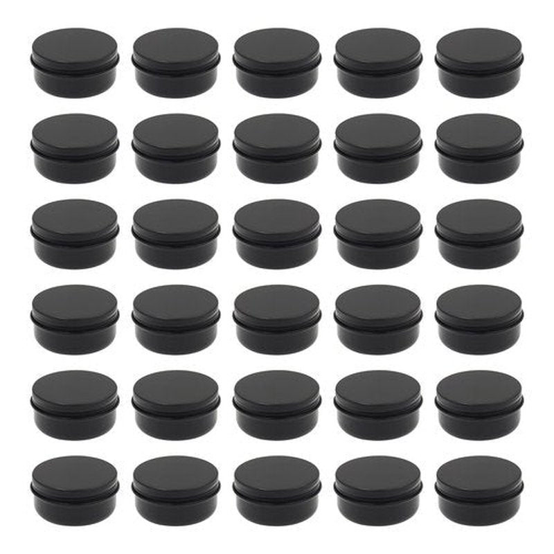 Aluminum Tin Jars Containers,ULIFESTAR Leak Proof Cosmetic Tin Jars Containers,Round Tin Cans with Lids,10PCS Black Cosmetic Sample Refillable Containers for Spice (1.76 ounces 57*27mm/2.24*1.06")