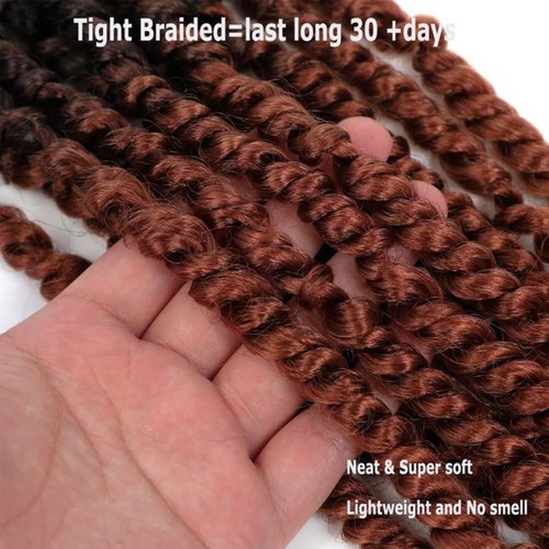 Bestlove Copper Red Passion Twist Crochet Hair 14 Inch 8 Packs Ombre Magenta Ginger Color Pretwisted Passion Twist Crochet Hair Pre-Looped 1B/350 Twist Crochet Braids Hair for Black Women