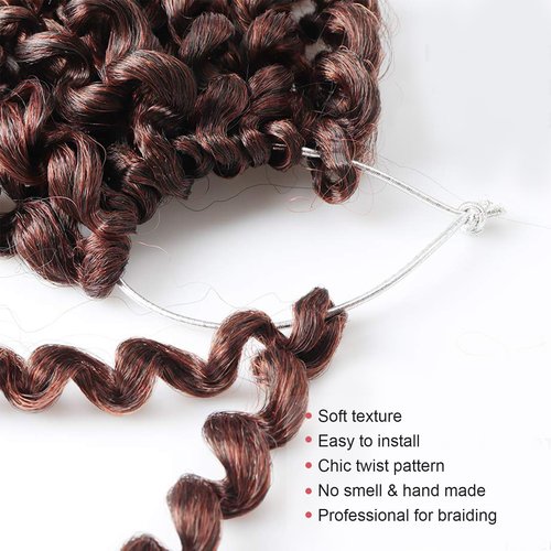 Pelokaa Passion Twist Hair - 16 Inch 7packs Ombre Orange Water Wave Crochet Braids Synthetic Braiding Hair Extensions (16 Inch, T350-7P)