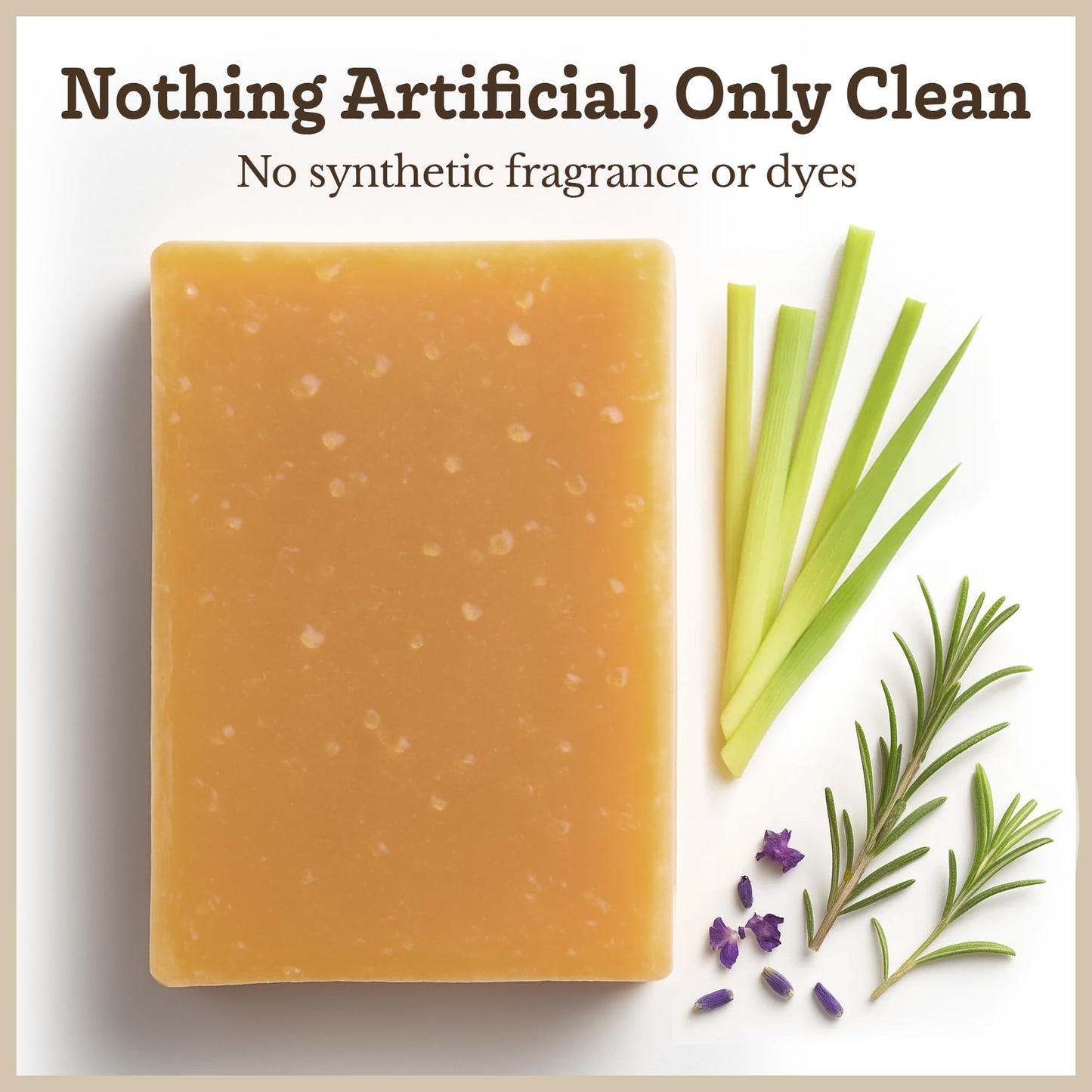 Southern Natural Goat Milk Soap Bar (Lemongrass 3 Pack) For Dry Sensitive Skin. Natural, Handmade Soap For Men, Women, Kids & Baby. Use On Face & Body