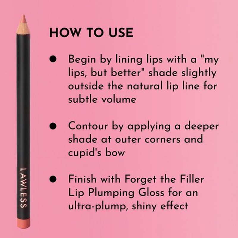Lawless Women's Forget the Filler Definer Liner, True Love, Red, 0.04 Ounce (Pack of 1) (Velvet Peach, 0.04 Ounce (Pack of 1))