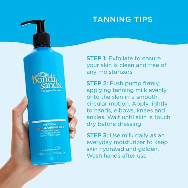 Bondi Sands Everyday Gradual Tanning Milk | Long-lasting, Tanning Body Moisturizer Enriched With Aloe Vera and Vitamin E for Glowing Skin, 12.68 Fl Oz