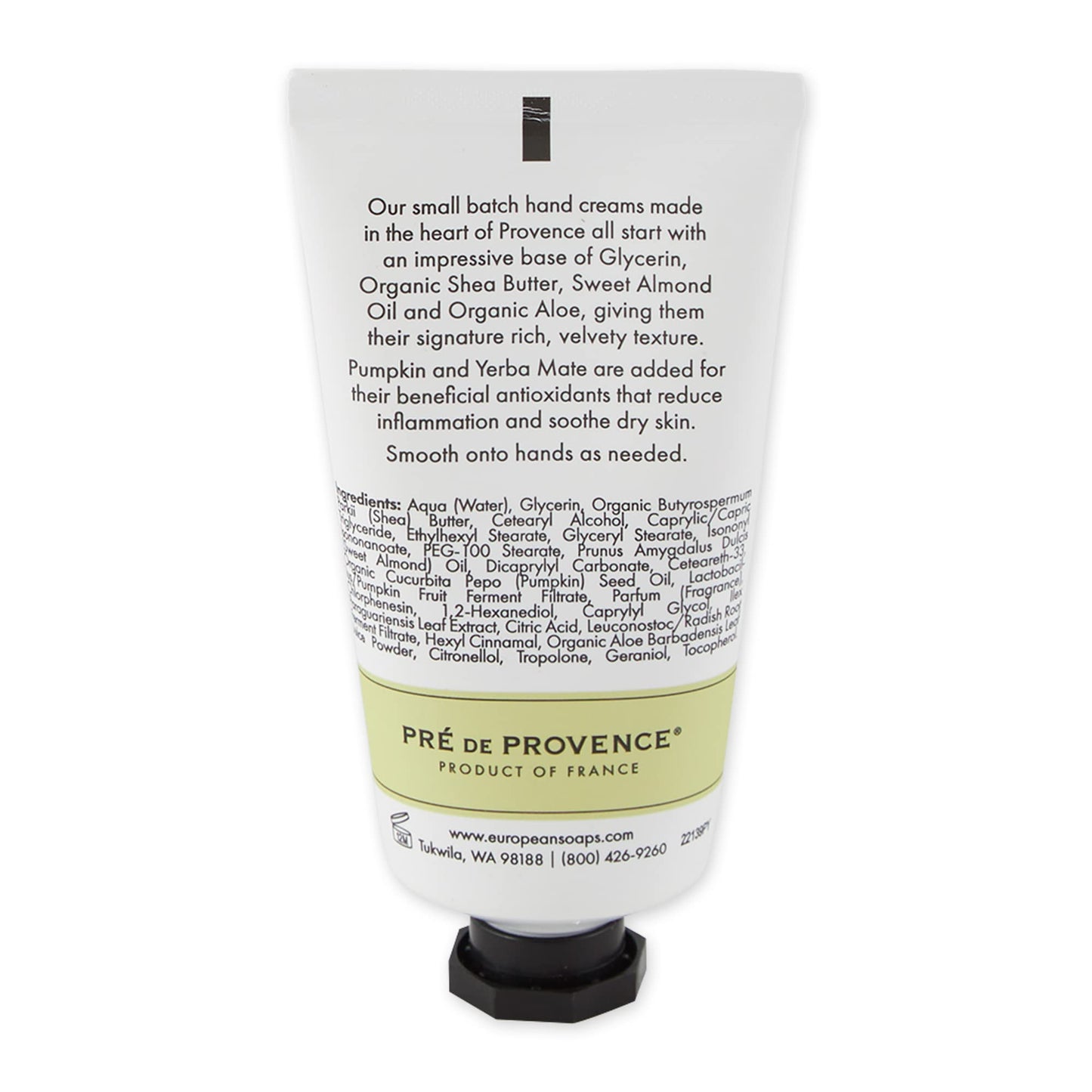 Pre de Provence Boutanique Small Batch Hand Cream Enriched with Shea Butter, Sweet Almond Oil, Minerals & Antioxidants, 50 Gram, Pumpkin & Yerba Mate