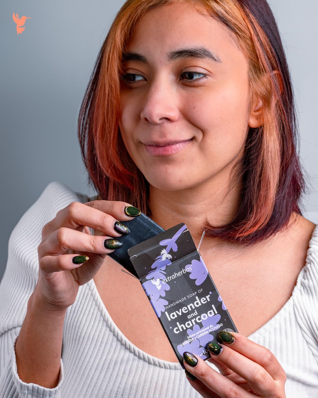 Extraherbos Activated Charcoal & Lavender Soap Bar - Handmade in Mexico - Deep Facial Cleanser for Oily Skin, Acne & Blackheads - Vegan, Cruelty Free 100g/3.4oz
