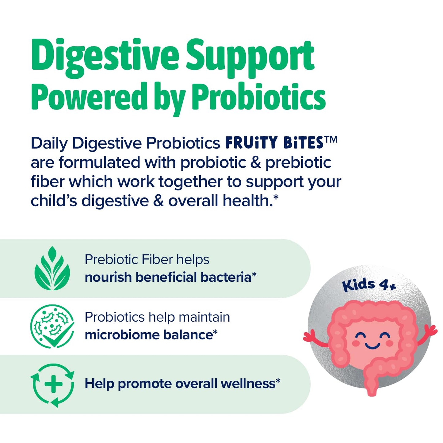 Biostime Kids Prebiotic & Probiotic Gummies (Ages 4+) | Probiotics for Kids | Includes 2 Billion CFU to Support Digestive Health| No added sugar Fruity Bites | Free from Top 9 Allergens |50 Count
