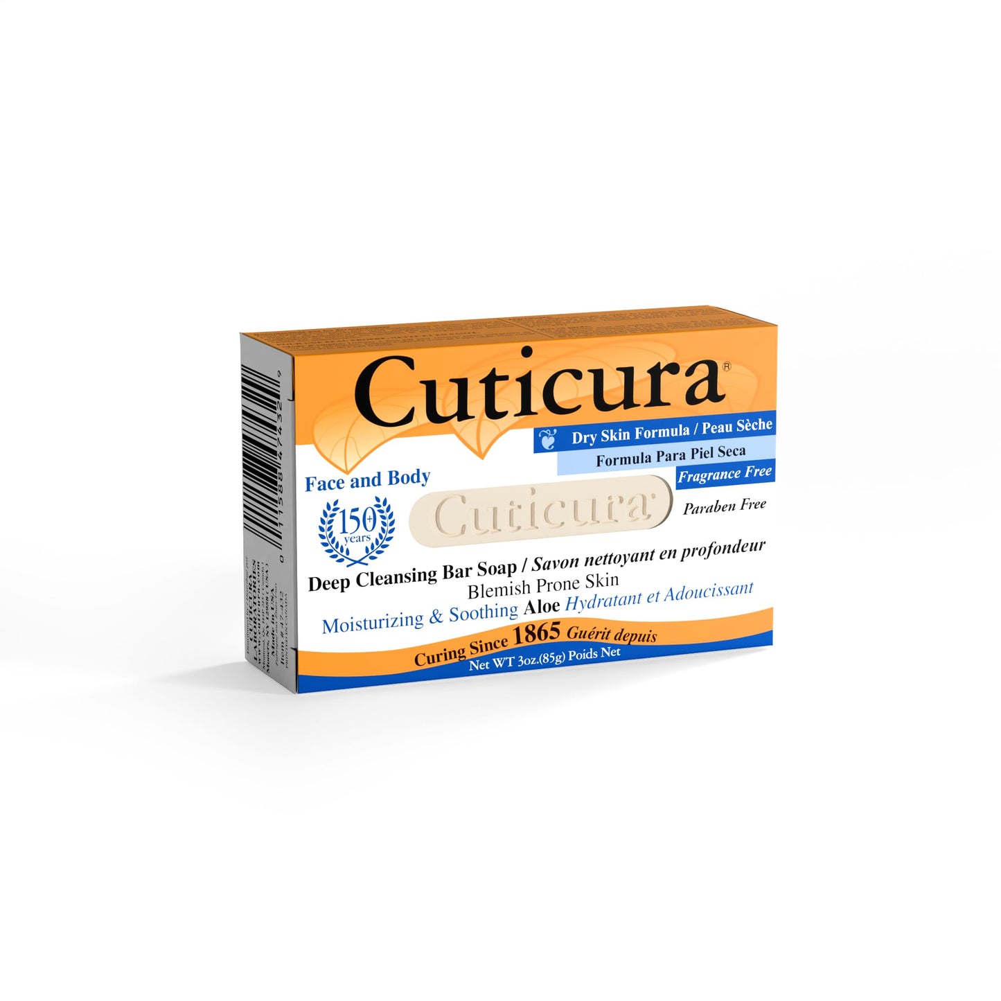 Cuticura Deep Cleansing Face and Body Soap, Dry Skin Formula – Deep Cleansing Bar Soap for Blemish-Prone Skin 3 oz (Pack of 6)