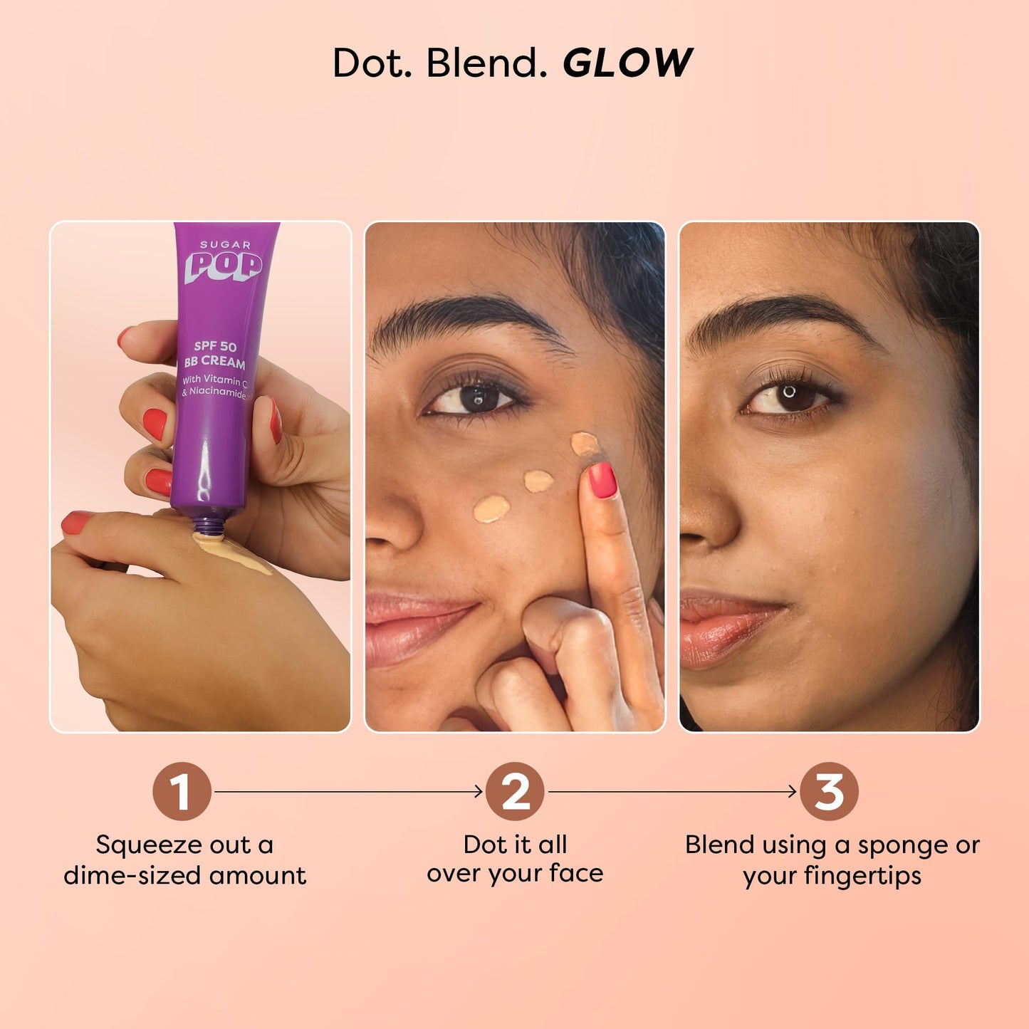 SUGAR POP SPF 50 BB Cream with Vitamin C & Niacinamide | Matte Finish | Lightweight | 30gm