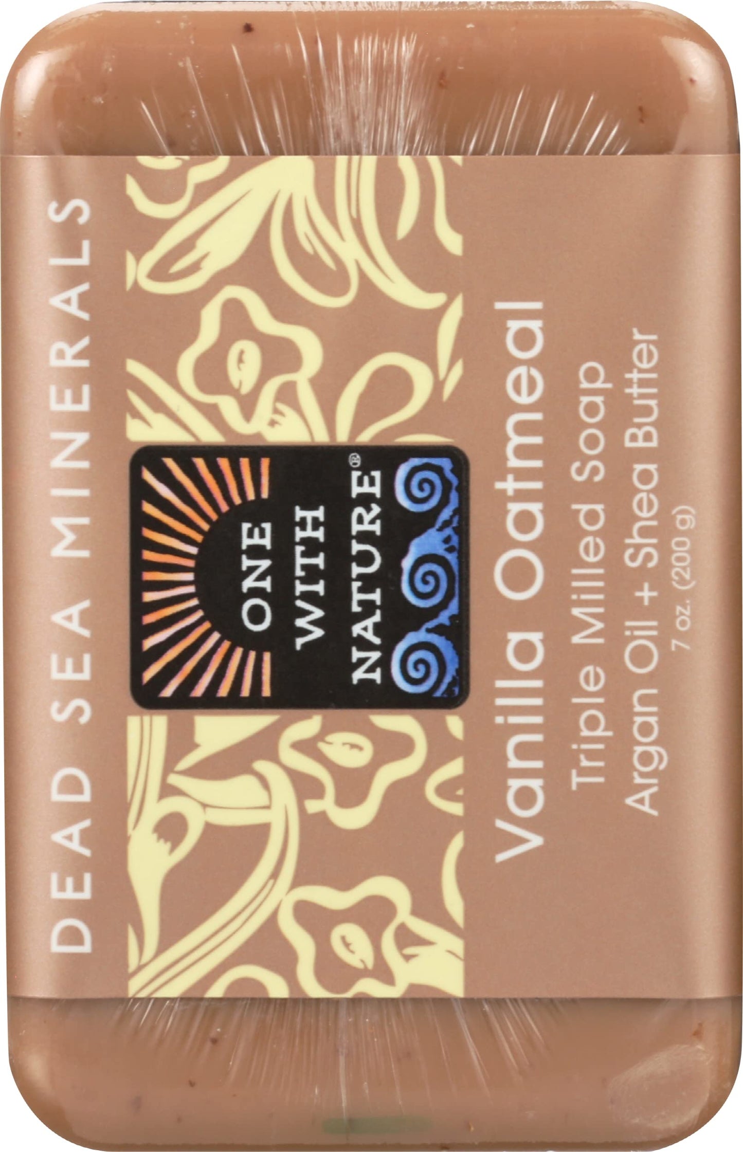One With Nature Vanilla Oatmeal Dead Sea Mineral Soap, 7 Ounce Bar