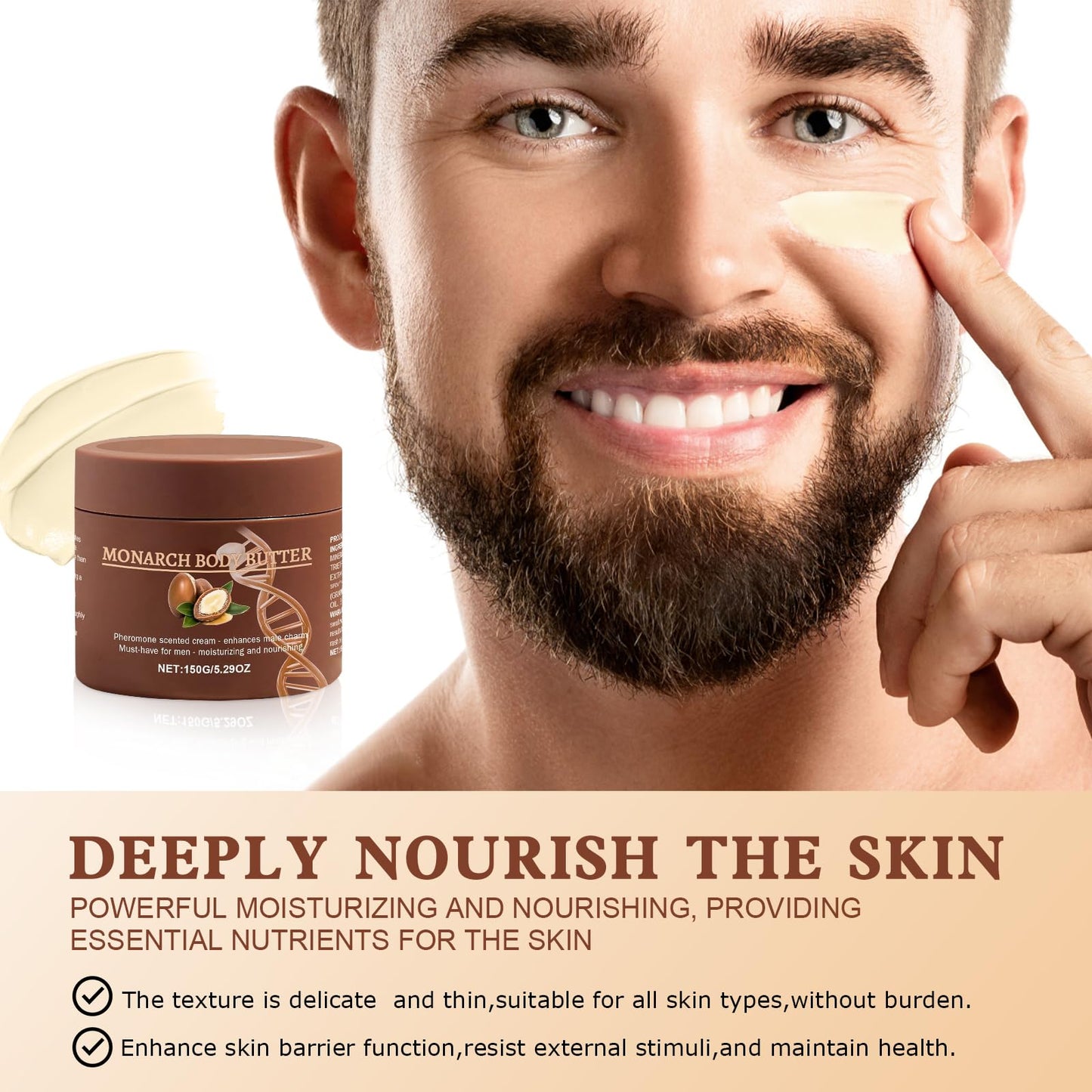 fugit Crowned SKLN Body Butter For Men,Pheromone Scented Cream,Pheromone body butter for men,Hydrates and moisturizes to enhance attractiveness (A, 1.76 Fl Oz)