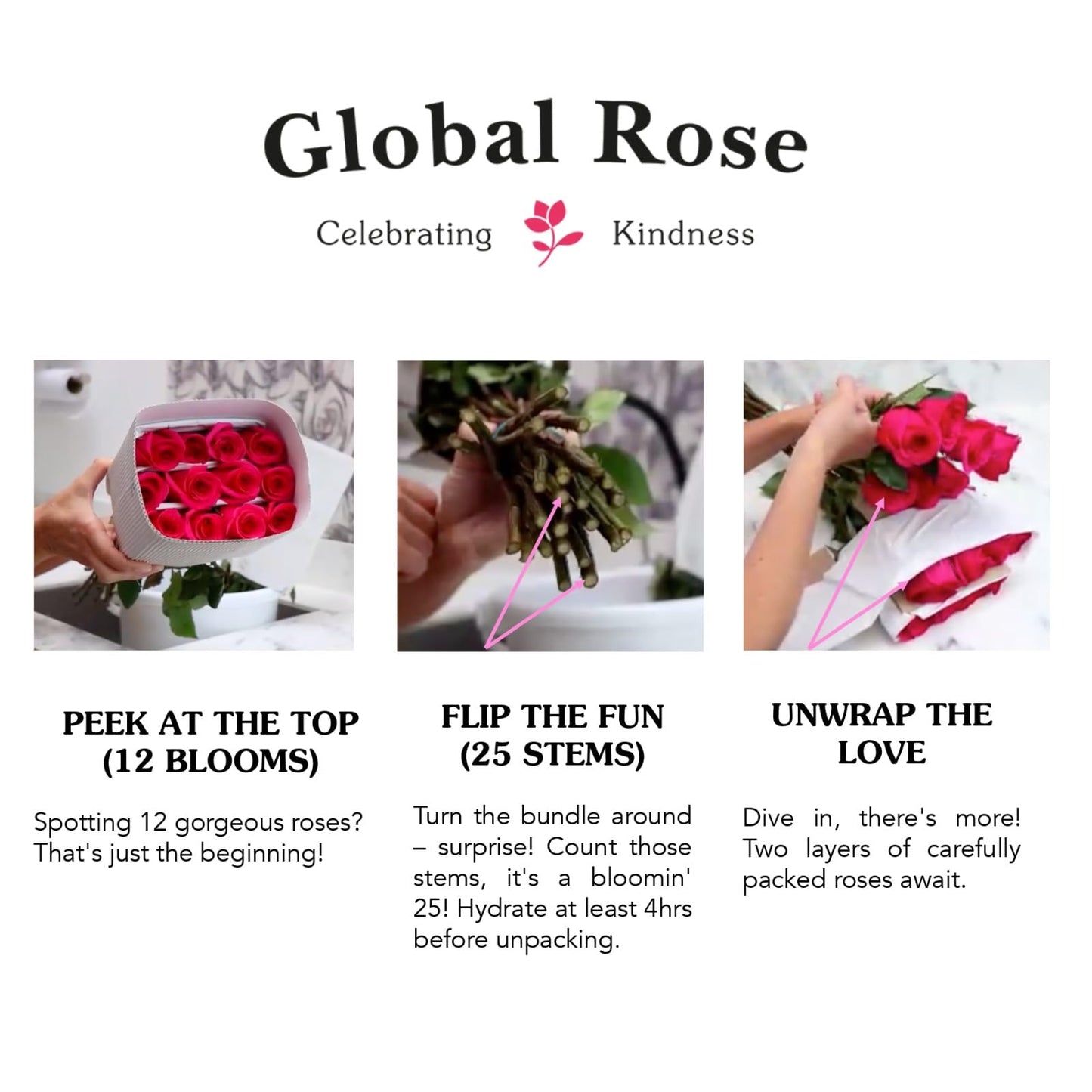 GlobalRose 75 Red Roses Bouquet - Responsibly Sourced Roses Fresh Flowers - Hand-Picked Flowers Fresh Bouquet for Valentine's Day, Birthday & Special Occasions (3 Bunches of 25 Stems)
