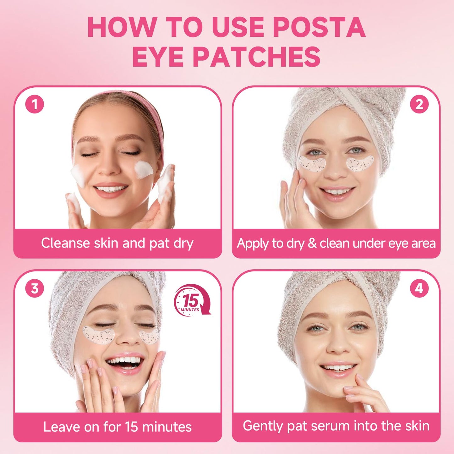 POSTA 20Pairs/40Pcs Collagen Under Eye Patches, Glitter Under Eye Mask for Dark Circles and Puffiness, Hydrating Eye Skincare Reduce Wrinkles and Fine Lines, Eye Gels Pads for Beauty Personal Care
