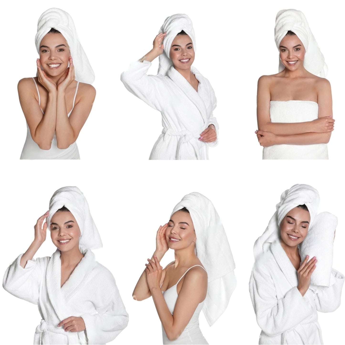GOLD TEXTILES Premium Bath Towel Set (Pack of 12,27 x 54) 100% Ring-Spun Cotton Towels for Hotel, Spa, Soft and Absorbent (27 x 54, White - 12 Pcs)