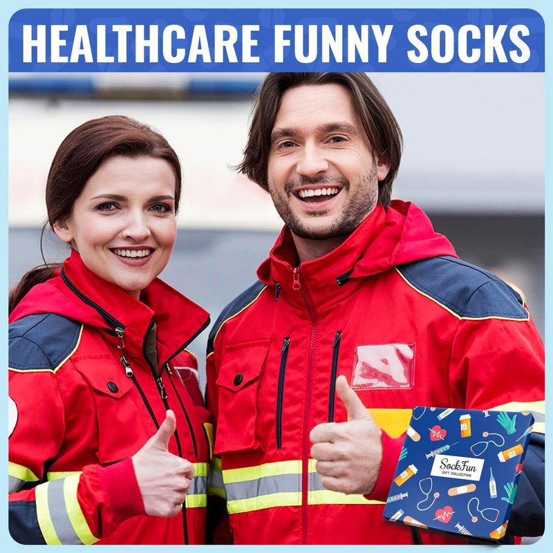 Funny Nurse Socks - Unique Gifts for Doctors, EMTs & Vet Techs | Cancer Awareness Design