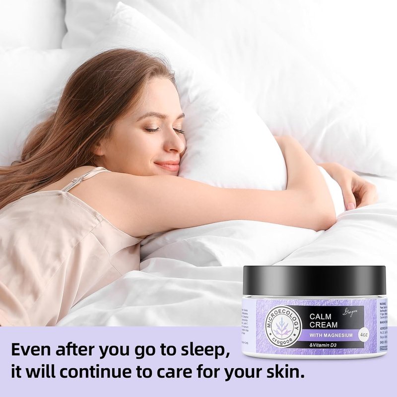 Magnesium Cream for Sleep - Moisturizing Nighttime Lotion with Vitamin E | Hydrating Dry Skin - 4 OZ Lavender