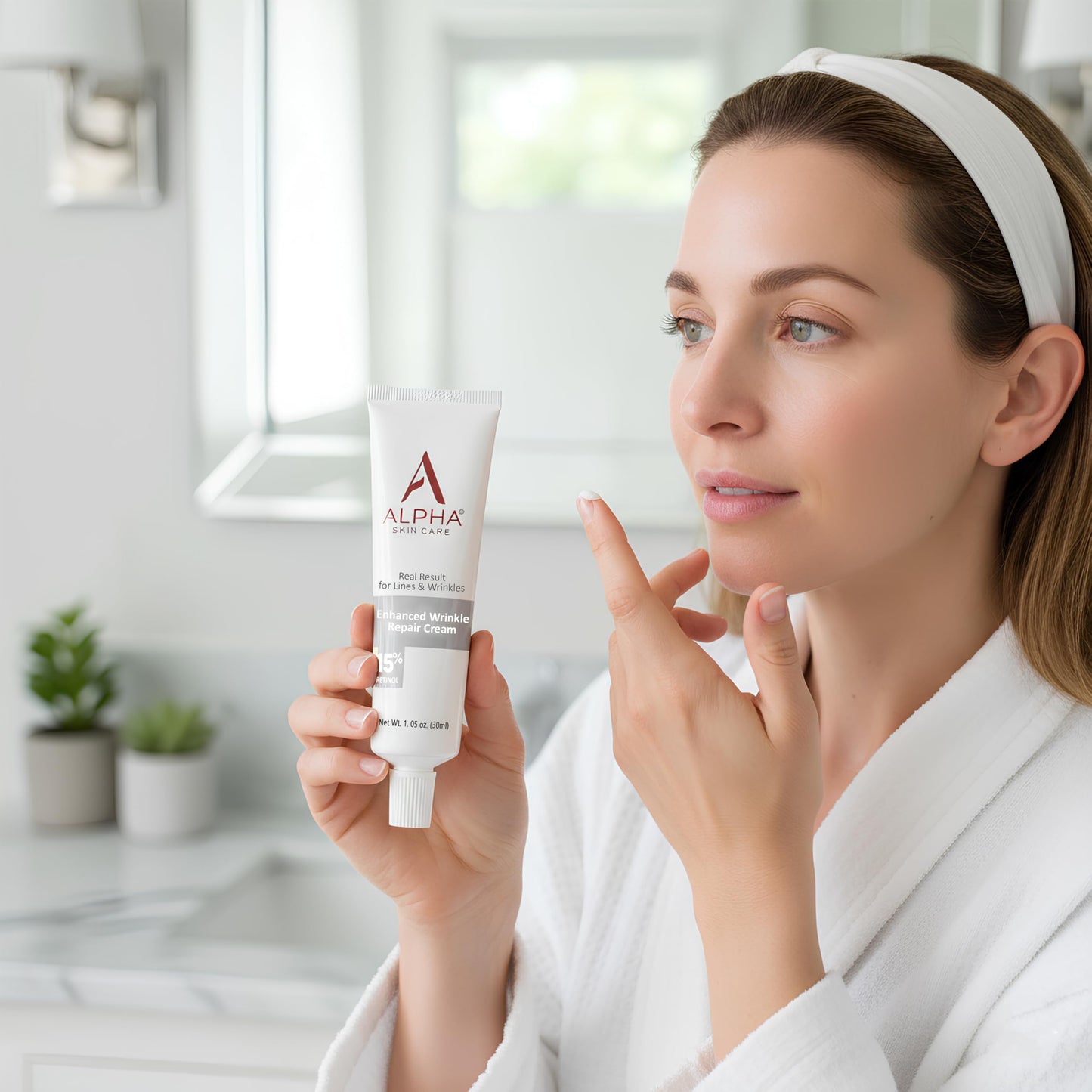 Alpha Skin Care Enhanced Wrinkle Repair Cream, Anti-Aging Formula, 0.15% Retinol, Vitamins A, C & E, Reduces Lines & Wrinkles, All Skin Types, 1.05 Oz, White