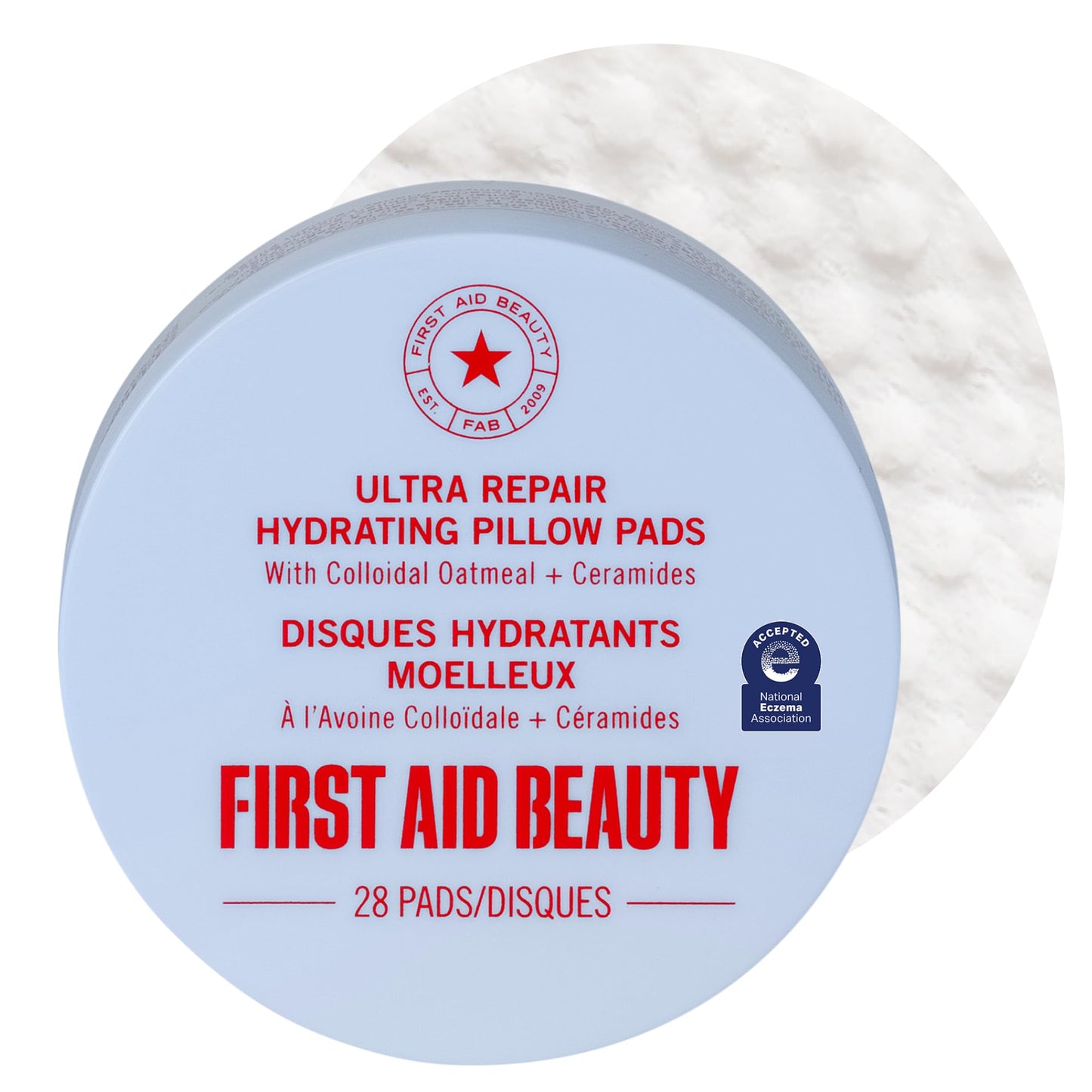 First Aid Beauty Ultra Repair Hydrating Pillow Pads, Soothing Face Pads with Colloidal Oatmeal & Ceramides for Dry, Sensitive Skin, 28 ct