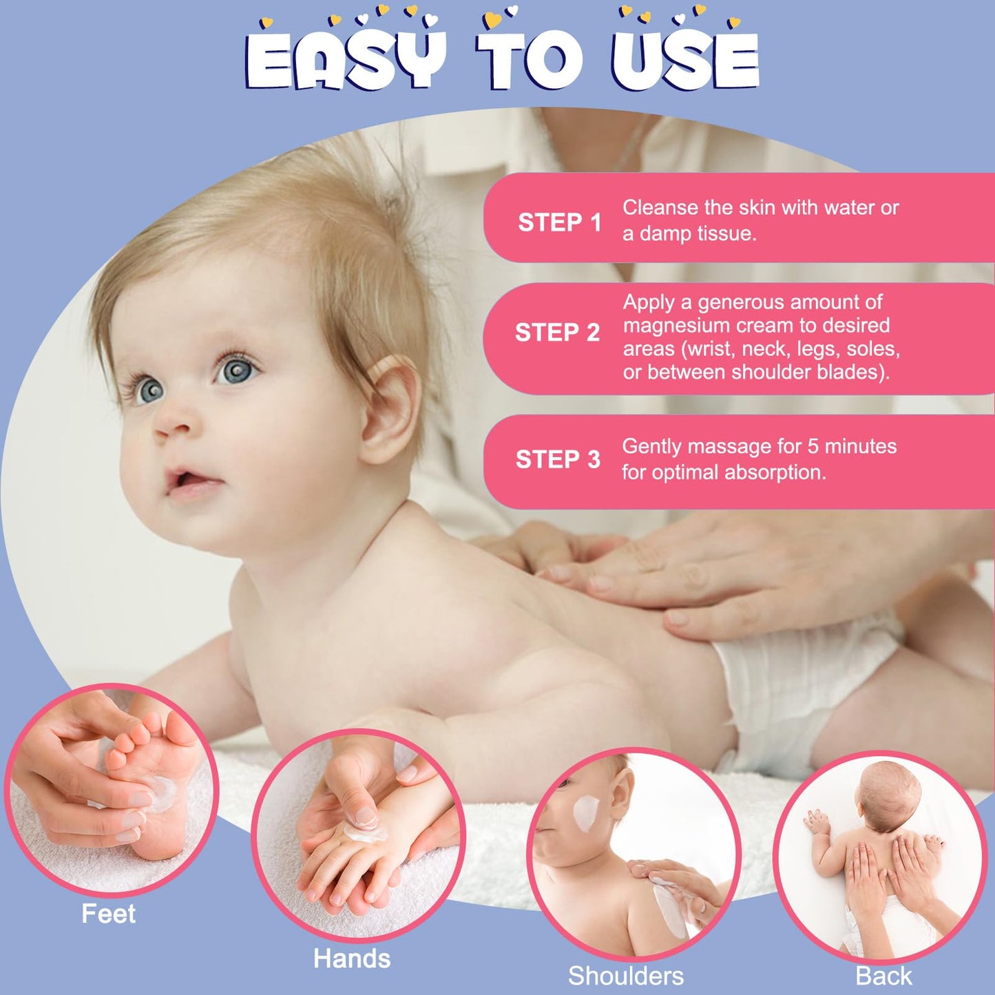 Magnesium Cream for Kids, 5.3 Fl Oz Magnesium Lotion for Sleep, Topical Body Lotion Apply to Feet, Legs, Arms or Joint, Easy to Absorb