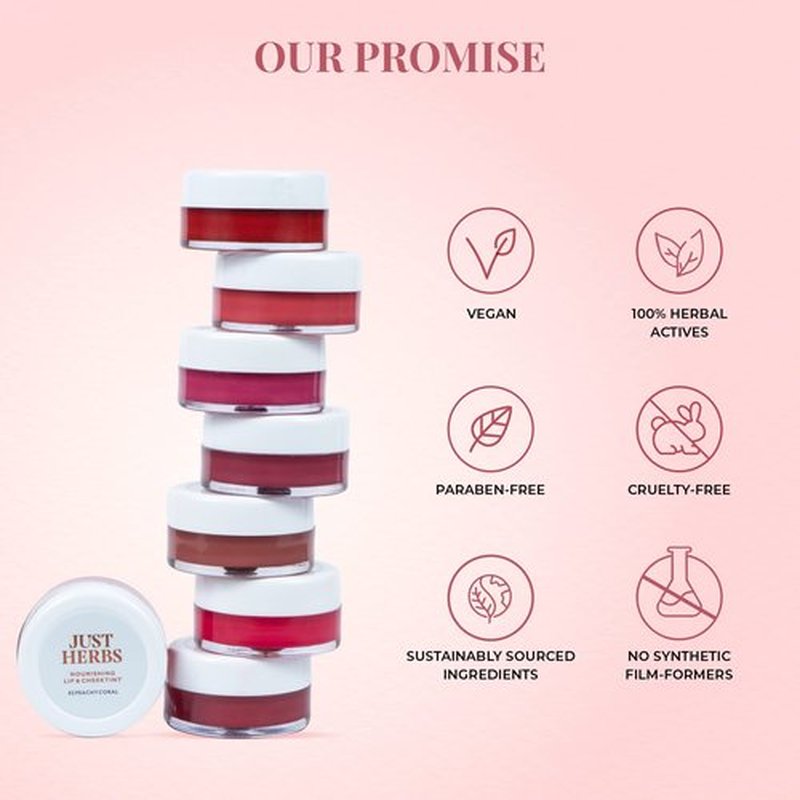 Just Herbs Organic Creamy Matte 3 in 1 Lip & Cheek Tint, Blush For Women - SLS,Chemical & Paraben Free - 0.14 fl. oz. (Mahogany)