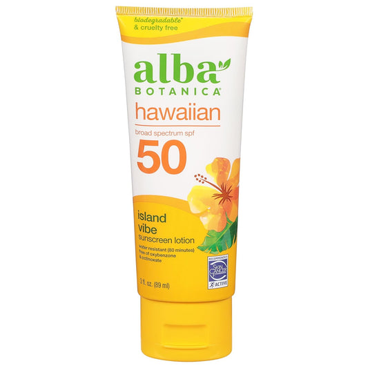 Alba Botanica Sunscreen Lotion SPF 50 - Island Vibe | 3 Oz for Ultimate Skin Protection