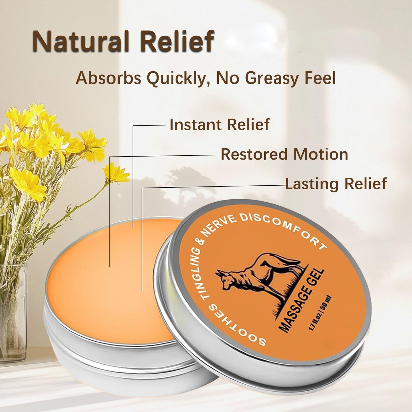 KBSBUBB Joint & Muscle Soothing Cream with Arnica Oil, Camphor Blue & Chamomile Extract | Herbal Cooling Ointment for Daily Body Comfort & Care (1PCS)