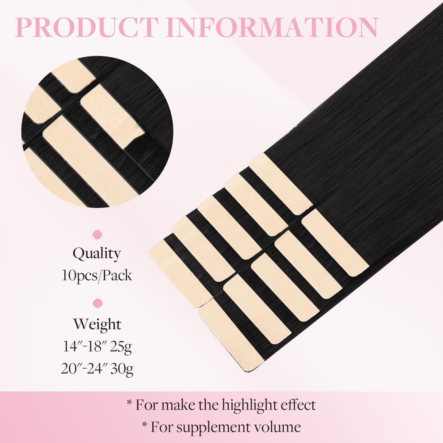 MAXITA Tape in Hair Extensions Human Hair 1B Natural Black 24 Inch 30g 10pcs Thick Ends Remy Human Hair Seamless Straight Human Hair Extensions Invisible Tape in Hair Extensions Human Hair