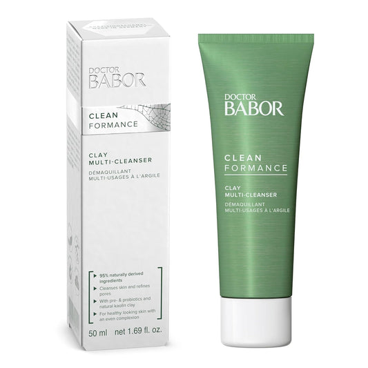 BABOR CLEANFORMANCE Clay Multi-Cleanser - Makeup Remover & Pore Refining Mask with Kaolin Clay & Probiotics, 1.69 oz