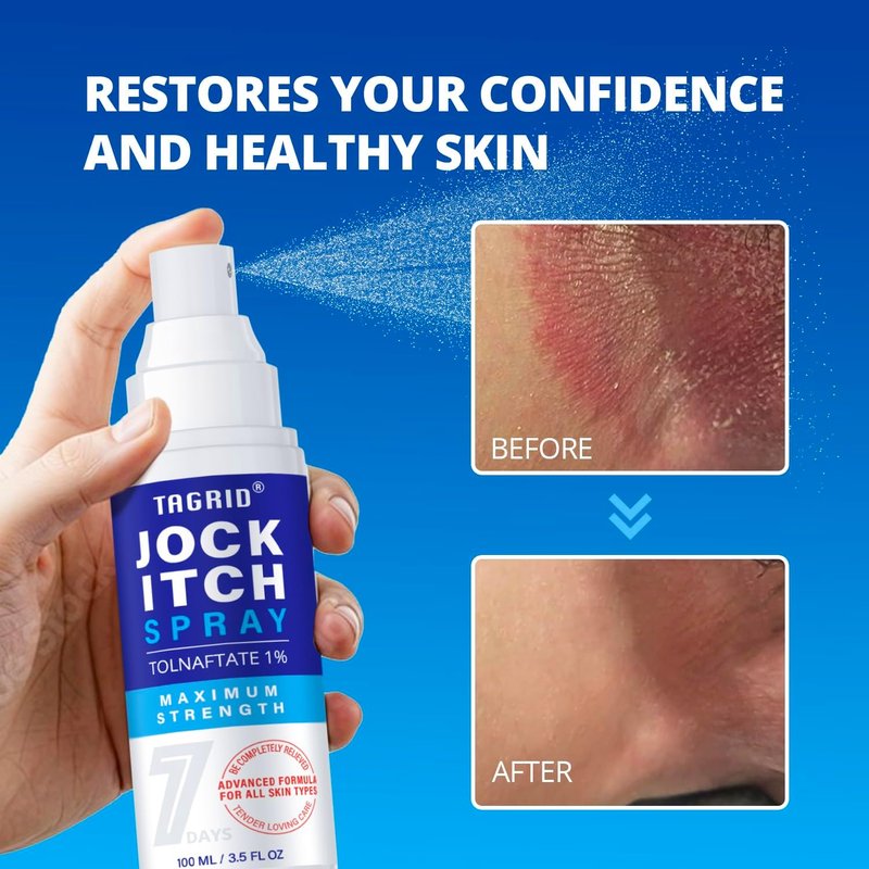 TAGRID Jock Itch Spray - Maximum Strength Antifungal Treatment for Itchy Skin Relief | 3.5 Fl Oz
