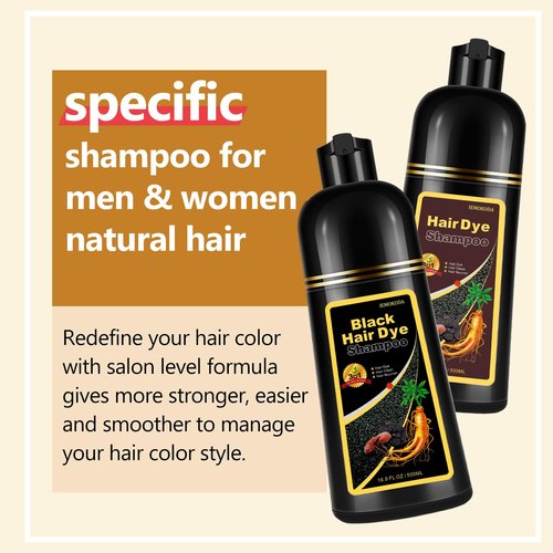 Fedulili Instant Dark Red Wine Hair Dye Shampoo for Gray Hair, Natural Hair Color Shampoo for Women Men, 100% Coverage for Salon Home Use, 17.5 Fl Oz (Dark Red Wine)