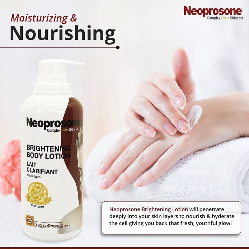Brightening Body Lotion - Neoprosone 400ml | Reduces Dark Spots, Enhances Skin Tone with Vitamin C & Alpha Arbutin