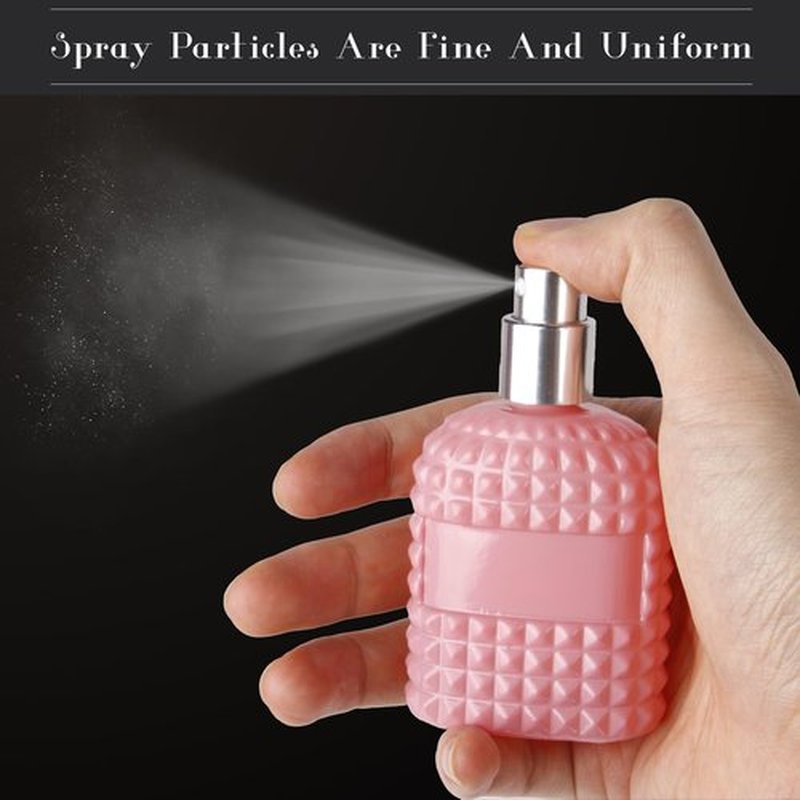 Gsteng Refillable Spray Perfume Bottles, Clear Thick Glass Empty Perfume Bottle, Gold&Silver Perfume Atomizer,Travel Cologne Sprayer Bottles. (Colourful, 1 Ounces)