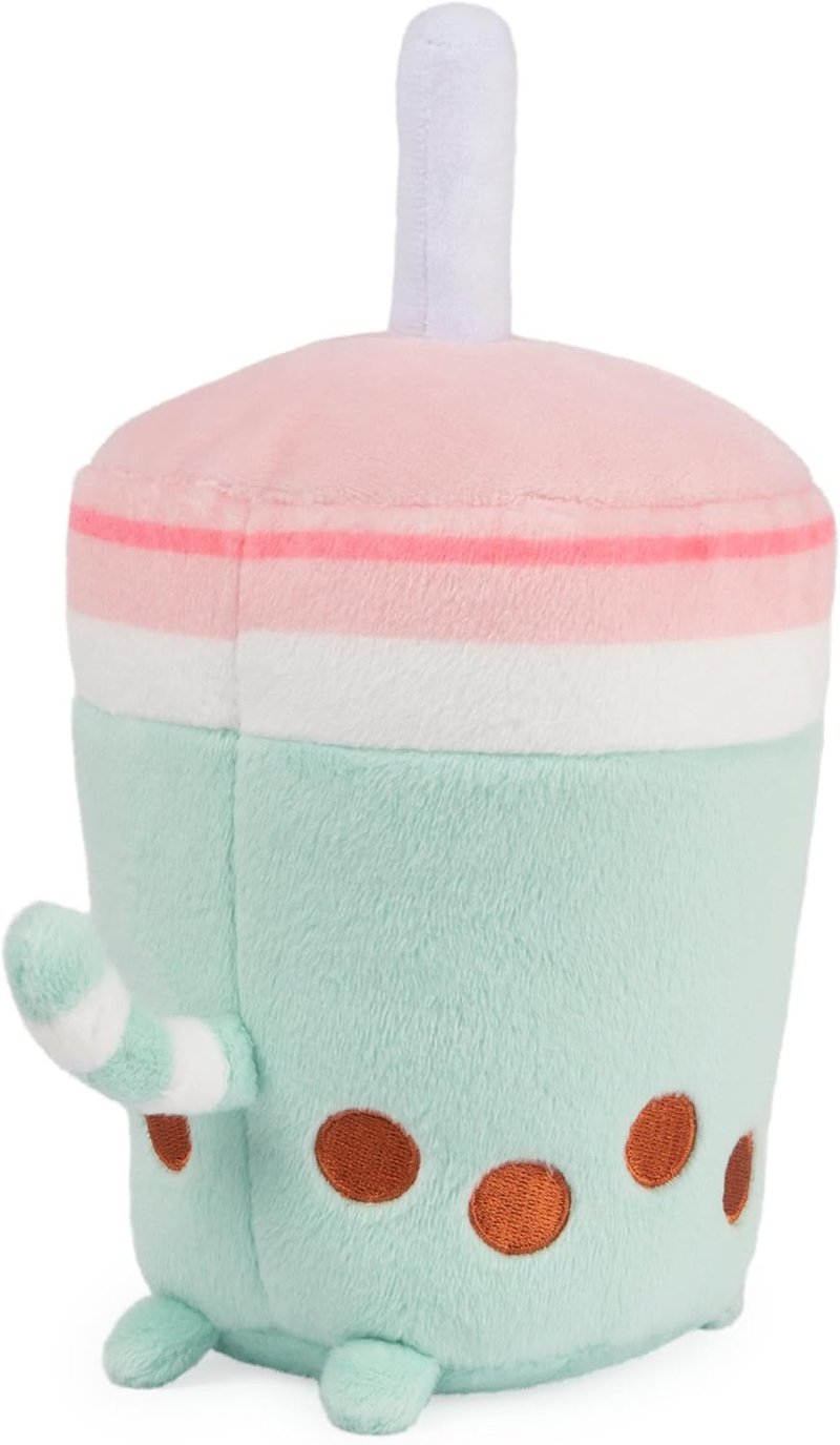 Pusheen Boba Tea Cup Plush Cat Stuffed Animal | Soft Green/Pink Toy for Ages 8+ - 6”