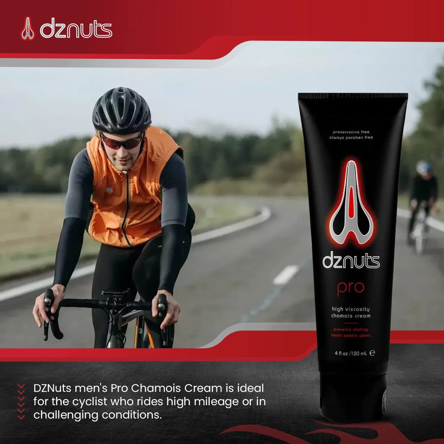 dznuts Men's Pro Chamois Cream + Cycling Socks, Anti-Chafing Cream for Saddle Sores & Inner Thigh Friction (Black or White, Color May Vary)