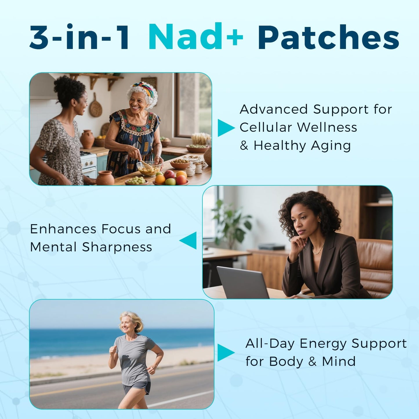 Velzara NAD+ Patches Comfortable All-Day Wear Vegan, Water-Resistant 30 Patches