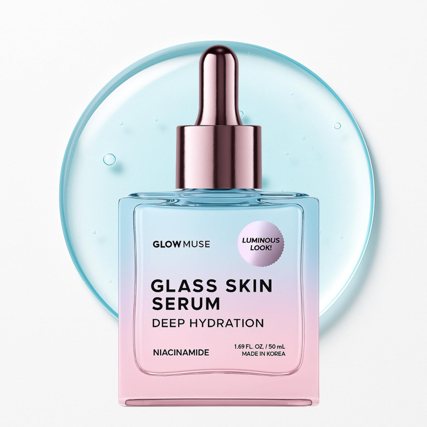 Glow Muse Niacinamide Face Serum – Dermatologist Tested, Anti-Aging, Korean Skin Care – Deep Hydration for Glass Skin, Calms Redness, Refines Pores – Clean Vegan Beauty – 1.69 Fl Oz
