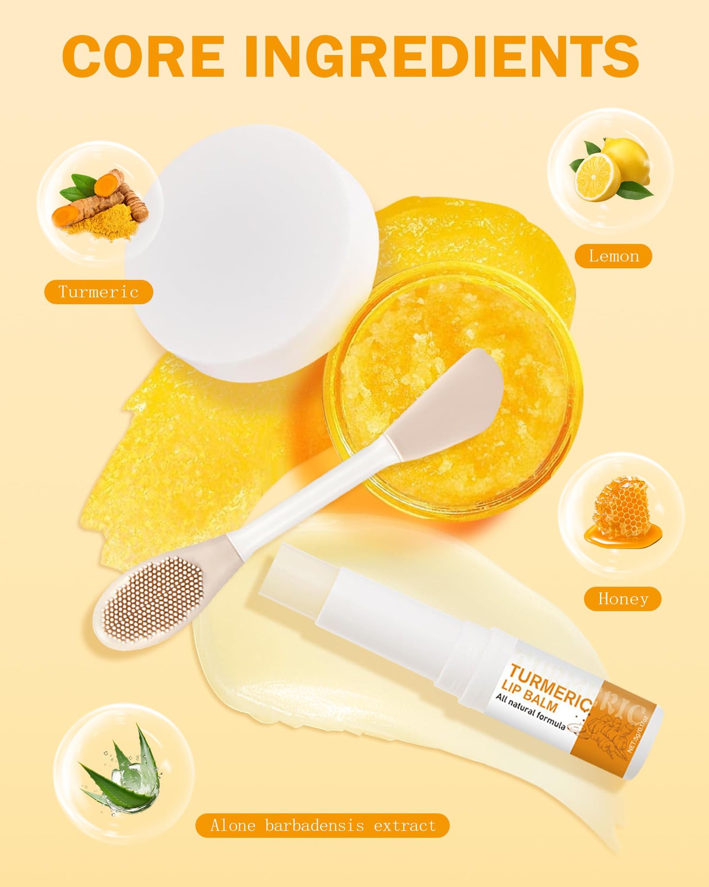 Turmeric Lemon Lip Scrub and Turmeric Lip Balm