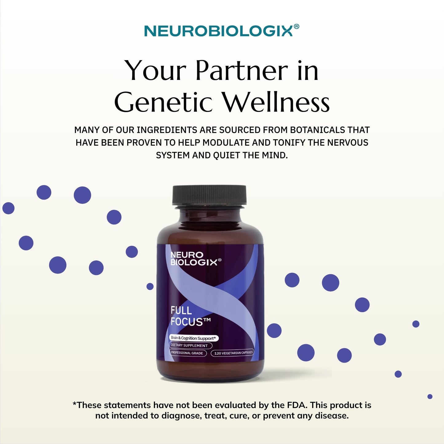Neurobiologix Full Focus for Men & Women, Brain & Mood Support Supplement, Promotes Focus, Memory & Cognitive Function, with Green Coffee Bean, Bacopa, Magnesium & SAM-E, Gluten Free, 120 Capsules