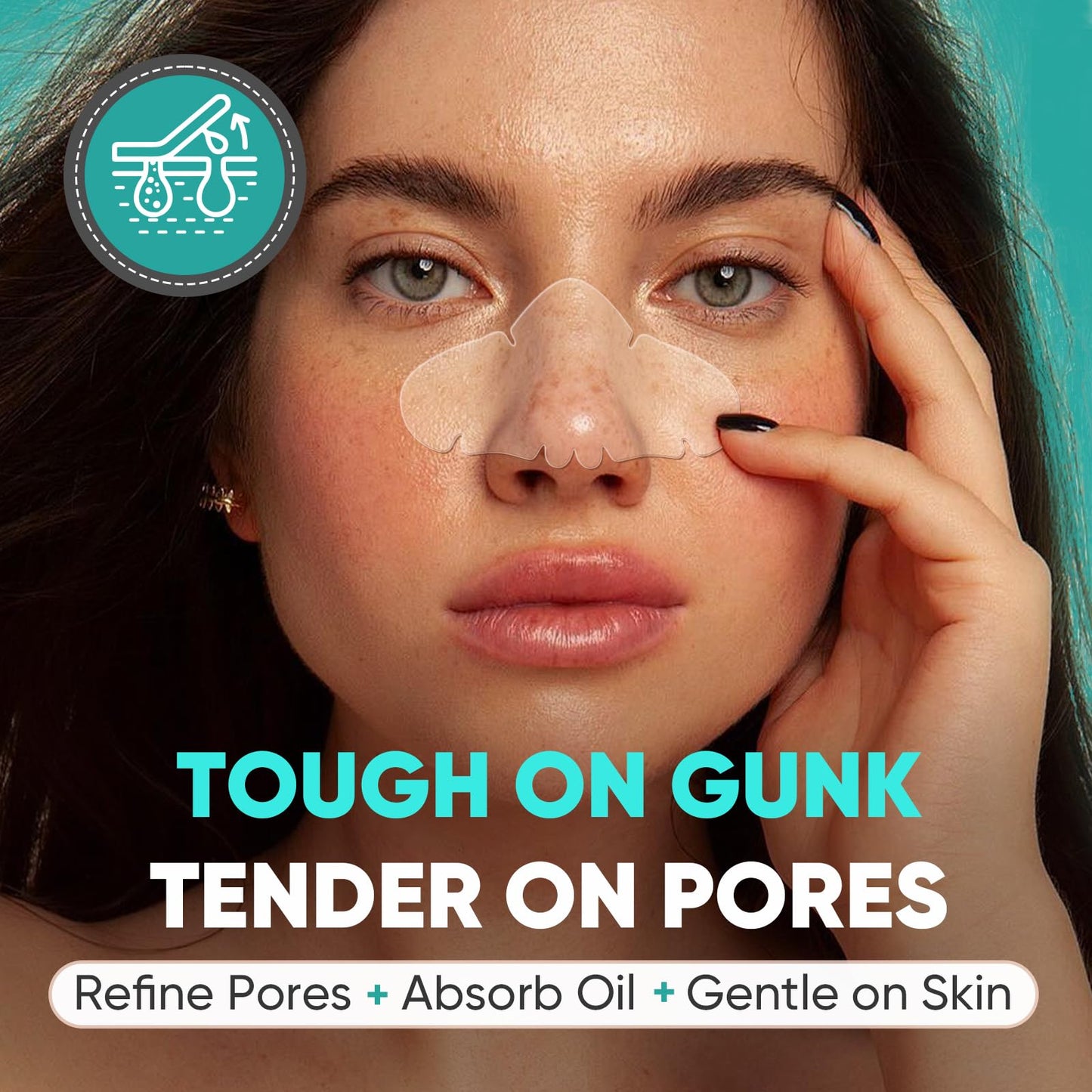 kindshine 30 Count Nose Pore Patches, Medical-Grade Hydrocolloid Pore Strips, Overnight Oil-Absorbing & Pore-Refining, Pimple Stickers to Absorb Acne Nose Gunk