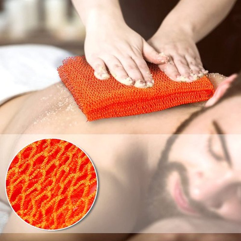 African Net Long Bath Net Sponge,JASSINS Bathing Body Exfoliating Shower Body Back Scrubber Skin Smoother,Stretch Length to 66 INCH(Orange)