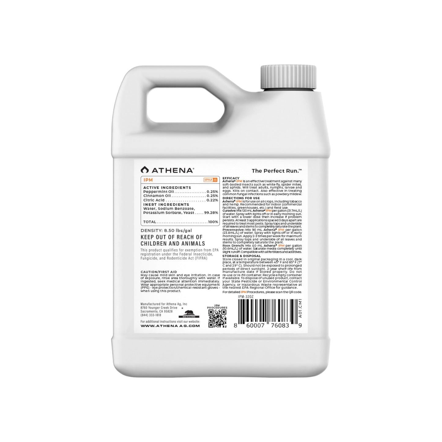 Athena IPM Plant Pest Control Solution | Broad Spectrum Fungicide & Insecticide for Indoor and Outdoor Plants | Supports Control of Spider Mites, Powdery Mildew, and Common Plant Pests | 32 Ounce