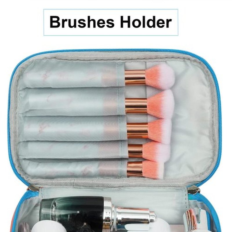 Meiyuuo Medium Makeup Bag Portable Cosmetic Bags for Women Small Zipper Pouch Make Up Organizer Waterproof (Red)