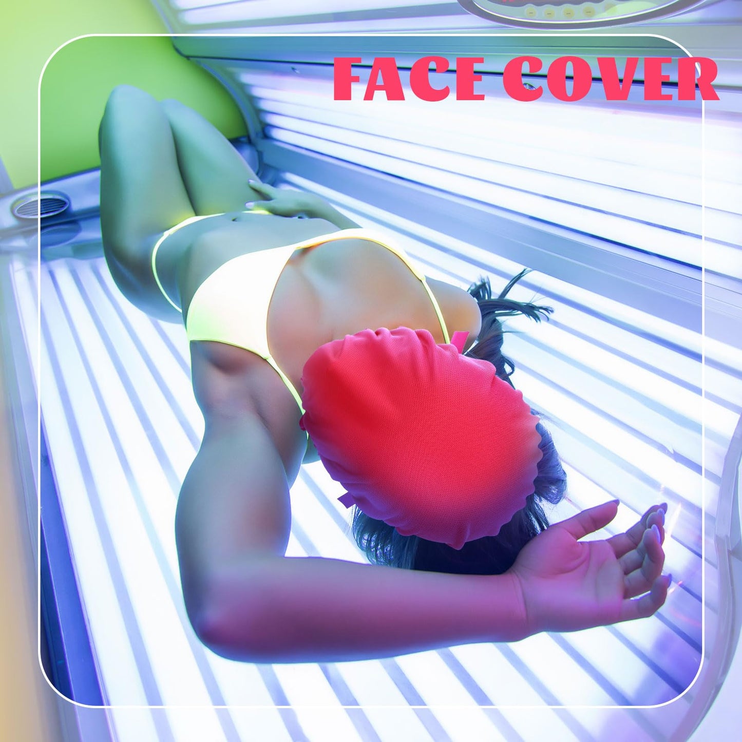 Chicingyou 44 Pcs UV Protection Tanning Bed Accessories Include 4 UV Protection Tanning Face Cover Hair Bonnet Cap Set 40 Pcs Protective Nails Tips Toe Cover for Women